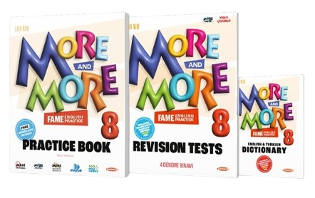 Kurmay ELT More and More English 8 Practice Book + Dictionary + 3 Poster (3 Kitap Set) Kurmay ELT Yayınları