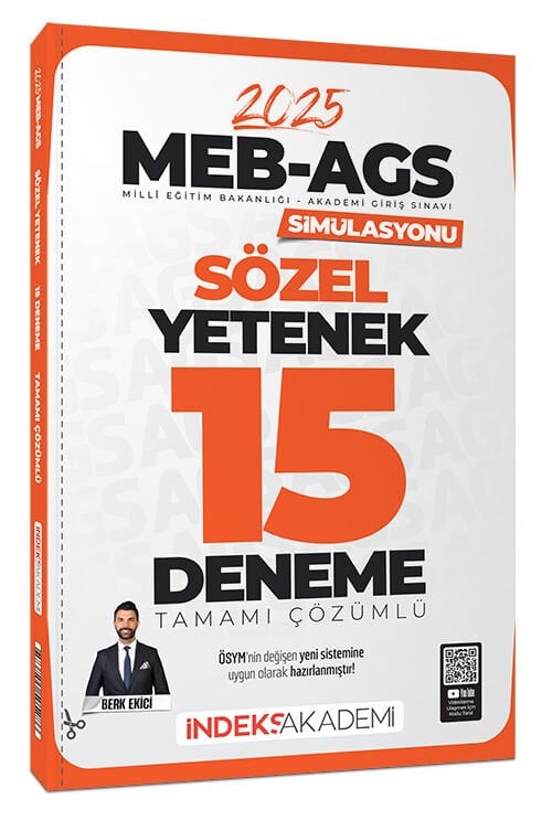 SÜPER FİYAT - İndeks Akademi 2025 MEB-AGS Simülasyonu Sözel Yetenek 15 Deneme Çözümlü - Berk Ekici İndeks Akademi Yayıncılık