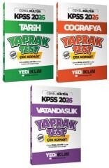 Yediiklim 2026 KPSS Tarih + Coğrafya + Vatandaşlık Yaprak Test 3 lü Set Yediiklim Yayınları