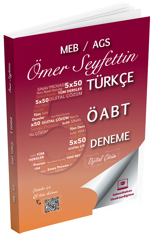 Adem Hakan ÖABT MEB-AGS Türkçe Öğretmenliği Ömer Seyfettin 5 Deneme Çözümlü Adem Hakan UZEM