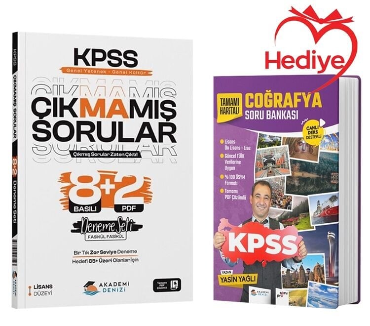 HEDİYELİ - Akademi Denizi KPSS Lisans Genel Yetenek Genel Kültür Çıkmamış Sorular 10 Deneme Çözümlü Akademi Denizi