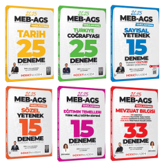 SÜPER FİYAT - İndeks Akademi 2025 MEB-AGS Simülasyonu Tüm Dersler 125 Deneme 6 lı Set İndeks Akademi Yayıncılık