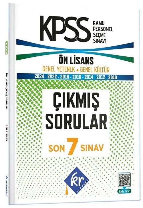 KR Akademi 2026 KPSS Ön Lisans Çıkmış Sorular Son 7 Sınav KR Akademi Yayınları