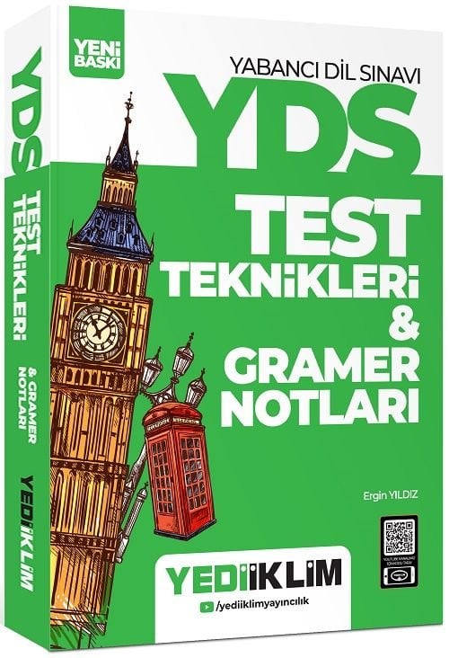 Yediiklim YDS Test Teknikleri Gramer Notları - Ergin Yıldız Yediiklim Yayınları