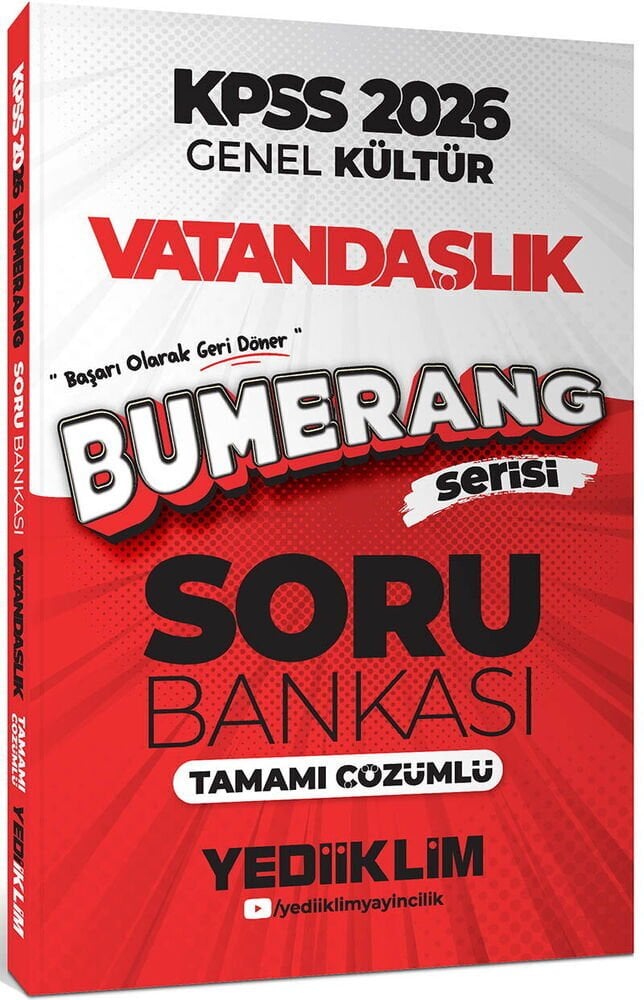 Yediiklim 2026 KPSS Vatandaşlık Bumerang Soru Bankası Çözümlü Yediiklim Yayınları