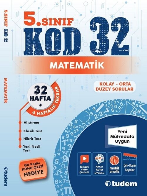 Tudem 5. Sınıf Matematik Kod 32 Tekrar Testleri Tudem Yayınları