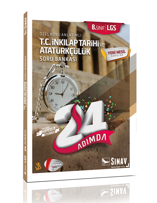 SÜPER FİYAT - Sınav 8. Sınıf LGS 24 Adımda TC İnkılap Tarihi ve Atatürkçülük Özel Konu Anlatımlı Soru Bankası Sınav Yayınları