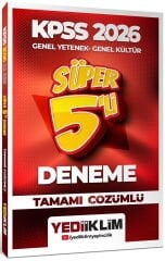 Yediiklim 2026 KPSS Genel Yetenek Genel Kültür Süper 5 li Deneme Çözümlü Yediiklim Yayınları