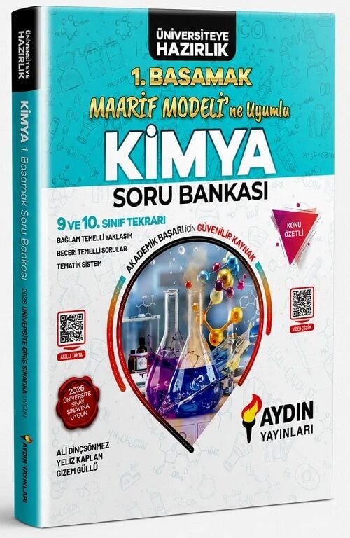 Aydın 9. ve 10. Sınıf Kimya Konu Özetli Maarif Modeli Soru Bankası 1. Basamak Aydın Yayınları