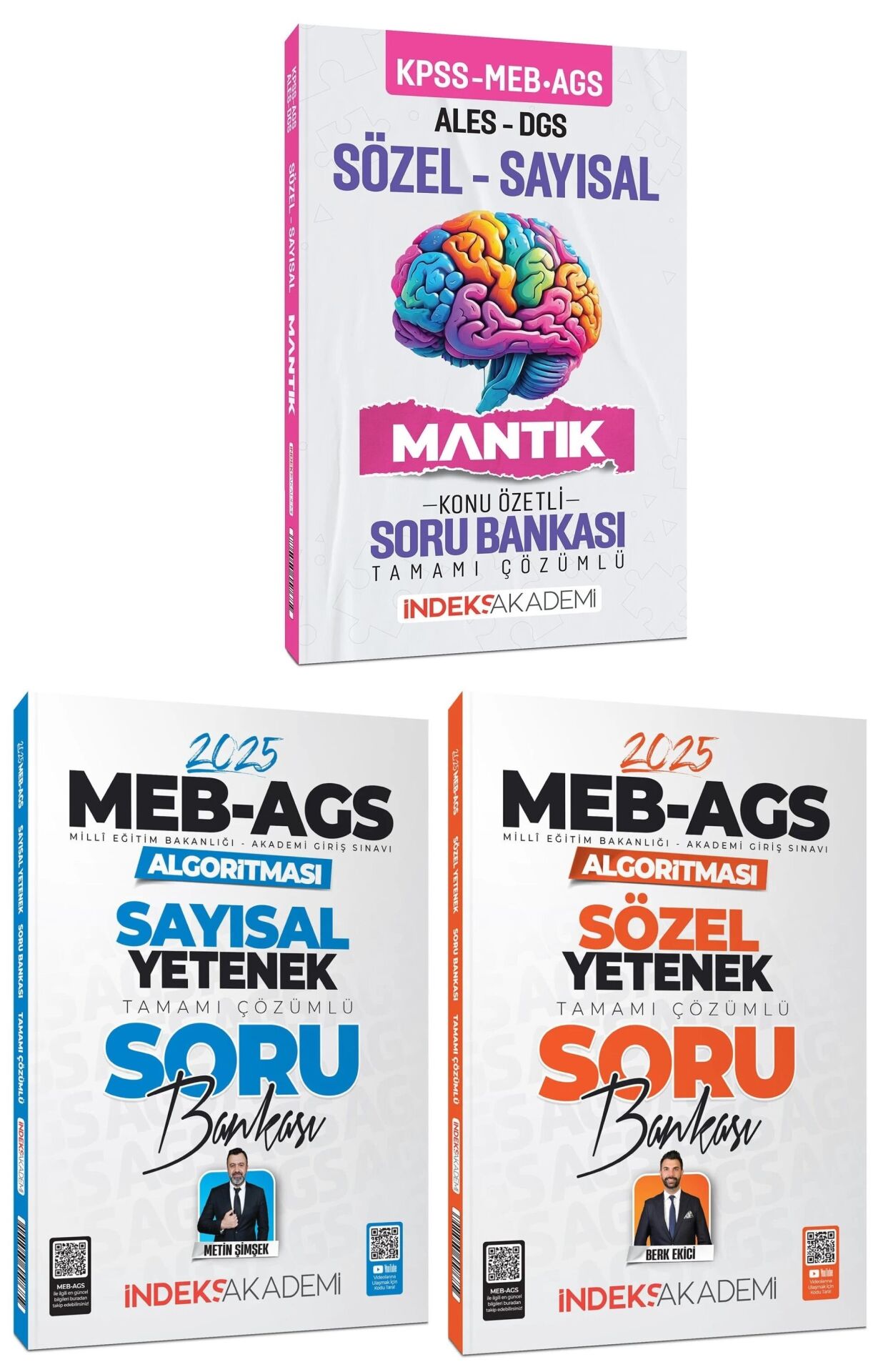 SÜPER FİYAT - İndeks Akademi 2025 MEB-AGS Algoritması Sözel+Sayısal Yetenek Soru Bankası 3 lü Set - Berk Ekici, Metin Şimşek İndeks Akademi Yayıncılık