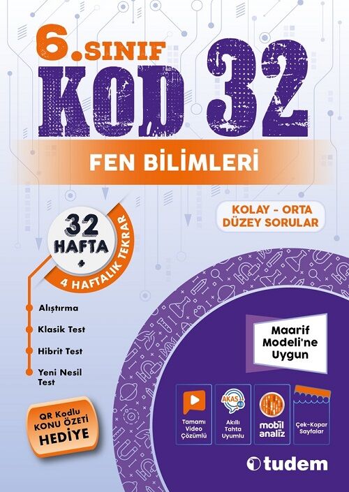 Tudem 6. Sınıf Fen Bilimleri Kod 32 Tekrar Testleri Tudem Yayınları