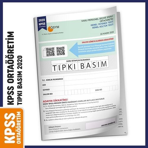 İnformal KPSS Lise Ortaöğretim 2020 Sınavı Tıpkı Basım Türkiye Geneli Deneme Dijital Çözümlü İnformal Yayınları