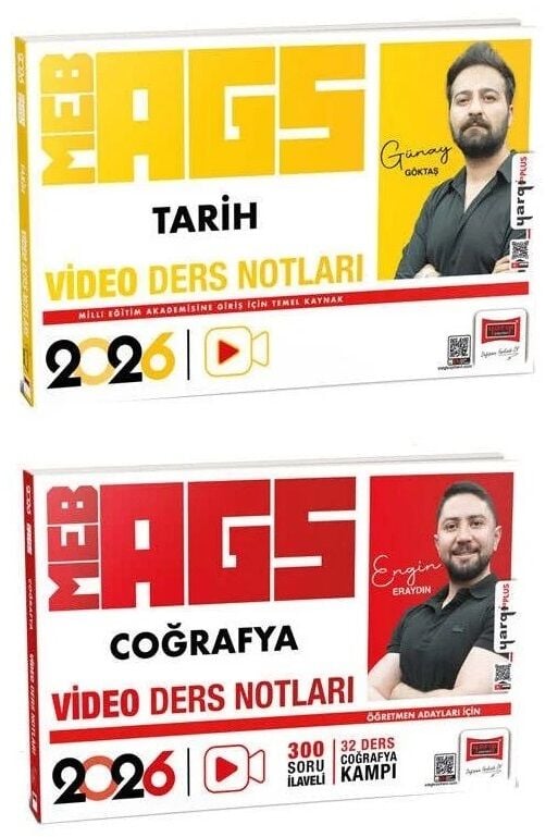 Yargı 2026 MEB-AGS Tarih + Coğrafya Video Ders Notları 2 li Set Yargı Yayınları