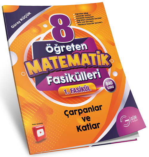 Gür 8. Sınıf Öğreten Matematik Fasikülleri - Çarpanlar ve Katlar 1. Fasikül Gür Yayınları