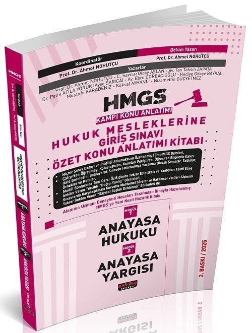 Savaş 2025 HMGS Anayasa Hukuku ve Anayasa Yargısı Özet Konu Anlatımı Modül 1-2 2. Baskı - Ahmet Nohutçu Savaş Yayınları