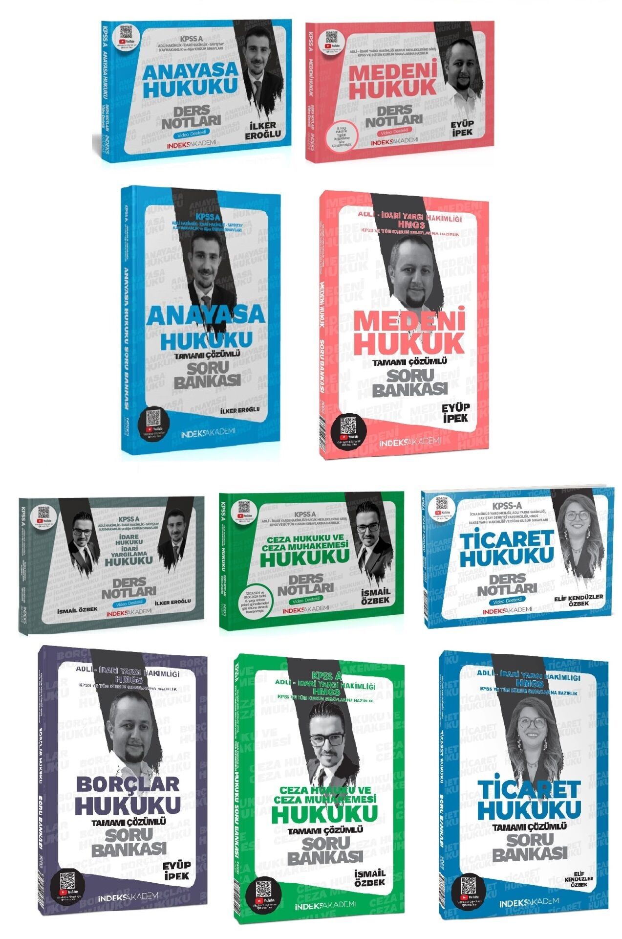 İndeks Akademi 2025 KPSS A Grubu Hukuk Video Ders Notları + Soru Bankası 10 lu Set İndeks Akademi Yayıncılık