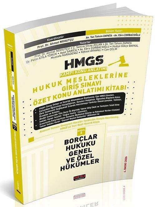 Savaş 2026 HMGS Kampı Borçlar Hukuku Genel ve Özel Hükümler Özet Konu Anlatımı 4. Baskı - Tan Tahsin Zapata Savaş Yayınları