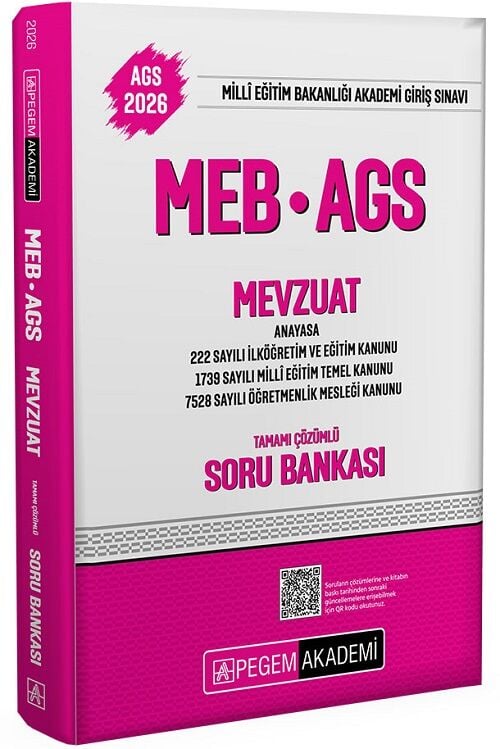 Pegem 2026 MEB-AGS Mevzuat-Anayasa Soru Bankası Çözümlü Pegem Akademi Yayınları
