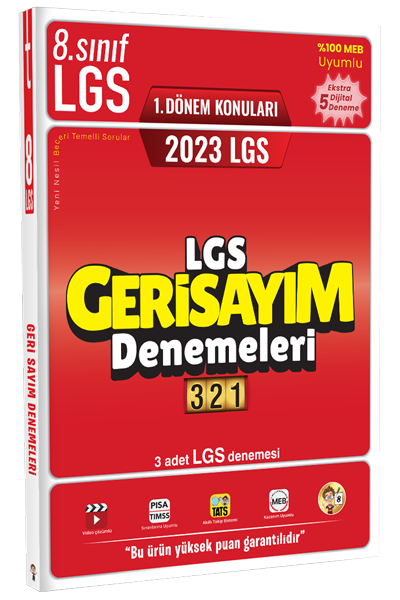 Tonguç 2023 8. Sınıf LGS 1. Dönem Geri Sayım 321 Denemeleri Video Çözümlü Tonguç Akademi