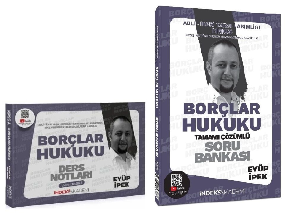 İndeks Akademi 2025 KPSS A Grubu Borçlar Hukuku Video Ders Notları + Soru Bankası 2 li Set - Eyüp İpek İndeks Akademi Yayıncılık
