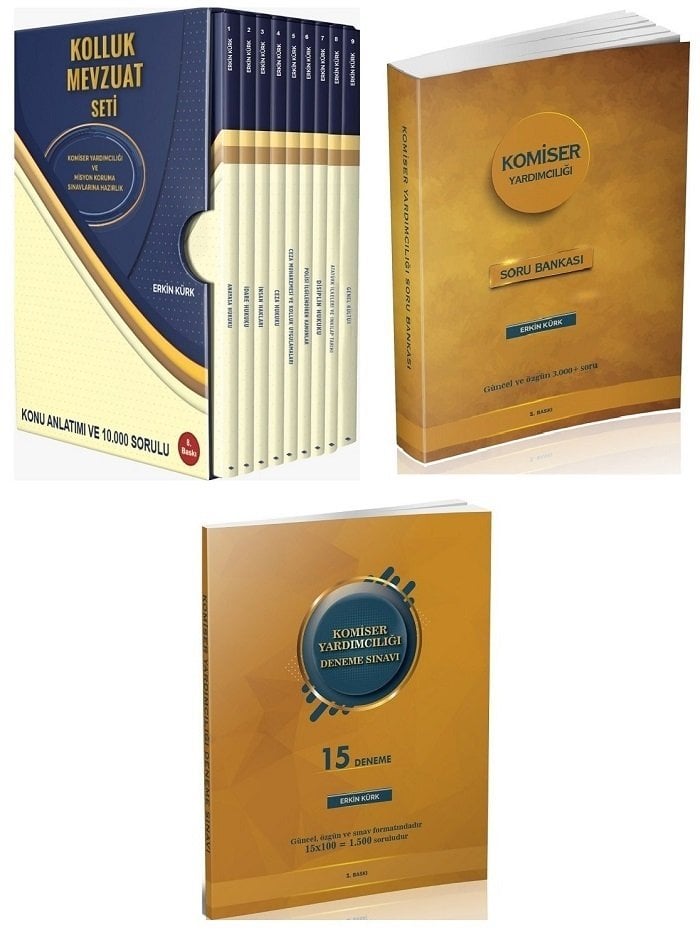 Erkin Kürk 2026 Komiser Yardımcılığı Kolluk Mevzuatı Konu + Soru + 15 Deneme Set Erkin Kürk