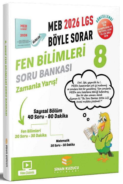 Sinan Kuzucu 2026 8. Sınıf LGS Fen Bilimleri Soru Bankası Çözümlü Sinan Kuzucu Yayınları