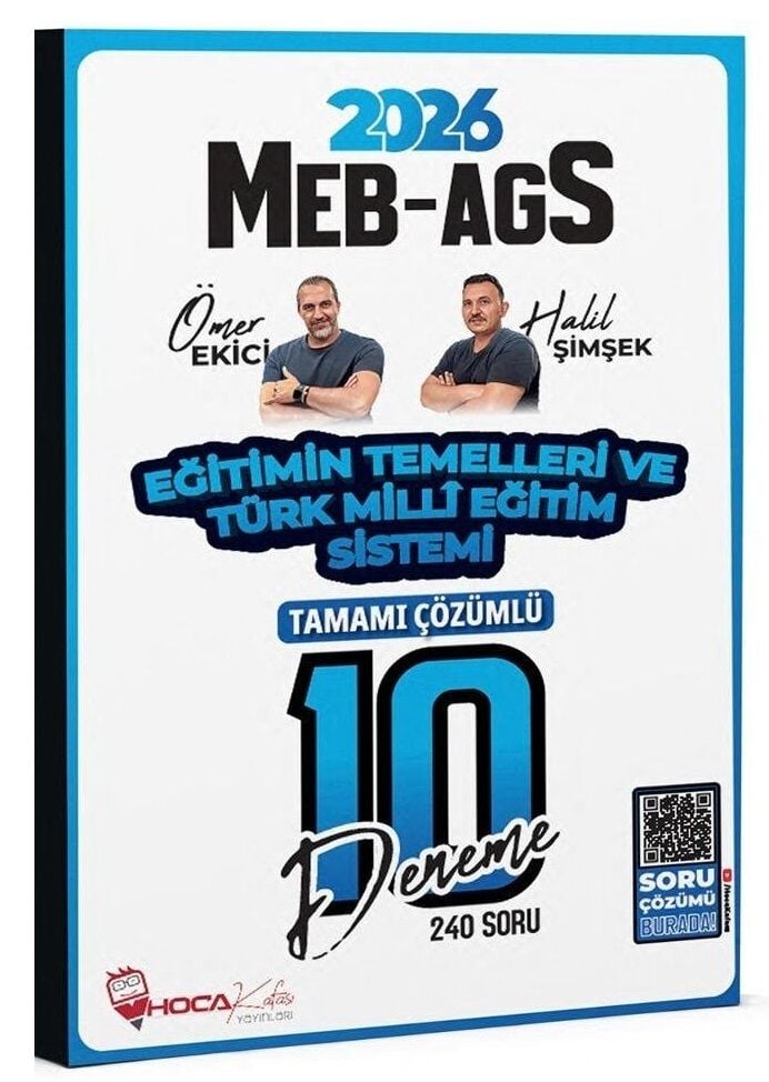 ÖN SİPARİŞ - Hoca Kafası 2026 MEB-AGS Eğitimin Temelleri ve Türk Milli Eğitim Sistemi 10 Deneme Çözümlü - Ömer Ekici, Halil Şimşek Hoca Kafası Yayınları