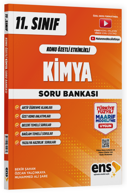ENS Yayınları 11. Sınıf Kimya Konu Özetli Etkinlikli Maarif Modeli Soru Bankası ENS Yayınları