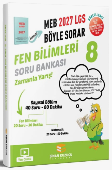 Sinan Kuzucu 2027 8. Sınıf LGS Fen Bilimleri Soru Bankası Çözümlü Sinan Kuzucu Yayınları