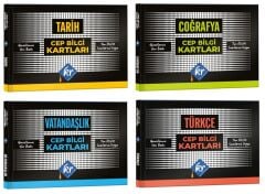 KR Akademi KPSS Türkçe+Tarih+Coğrafya+Vatandaşlık Cep Bilgi Kartları 4 lü Set KR Akademi
