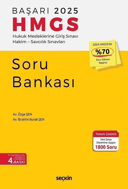 Seçkin 2025 BAŞARI HMGS Soru Bankası 4. Baskı - Özge Şen, İbrahim Burak Şen Seçkin Yayınları