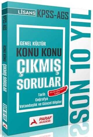 Paraf Akademi 2026 KPSS MEB-AGS Tarih-Coğrafya-Vatandaşlık-Güncel Bilgiler Lisans Çıkmış Sorular Son 10 Yıl Konu Konu Çözümlü Paraf Akademi Yayınları