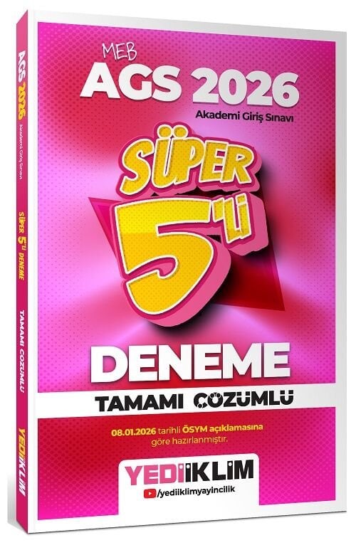 YENİ AGS - Yediiklim 2026 MEB-AGS Tüm Dersler Süper 5 li Deneme Çözümlü Yediiklim Yayınları