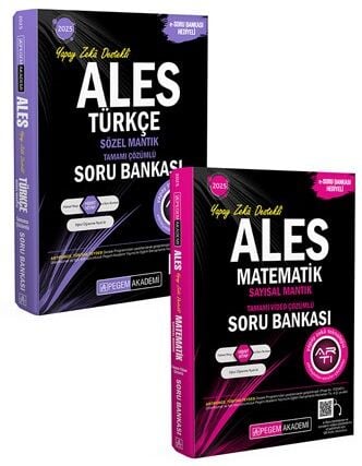Pegem 2025 ALES Türkçe Sözel Mantık + Matematik Sayısal Mantık Soru Bankası 2 li Set Pegem Akademi Yayınları