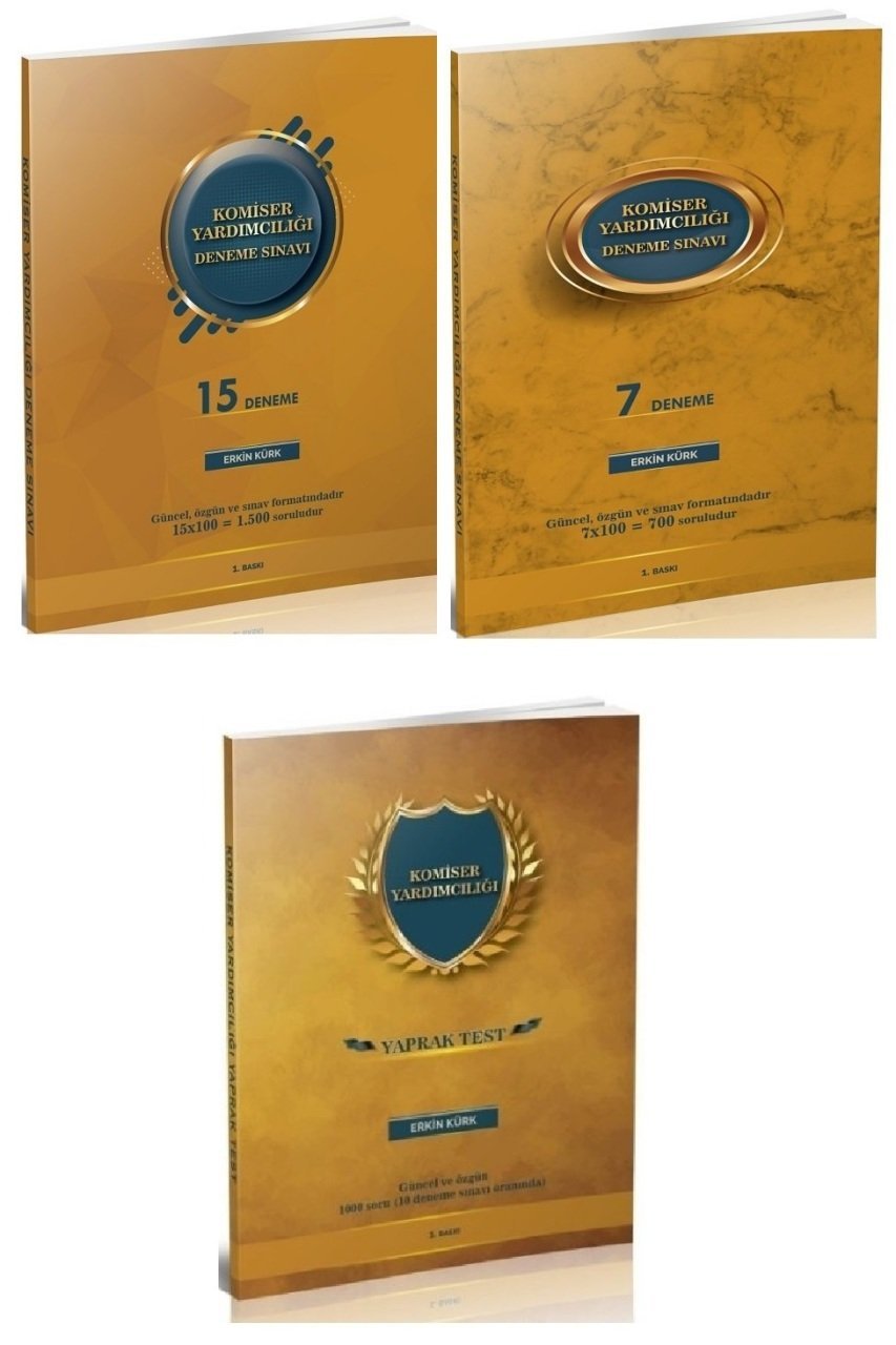 Erkin Kürk 2026 Komiser Yardımcılığı 22 Deneme + Yaprak Test 3 lü Set Erkin Kürk