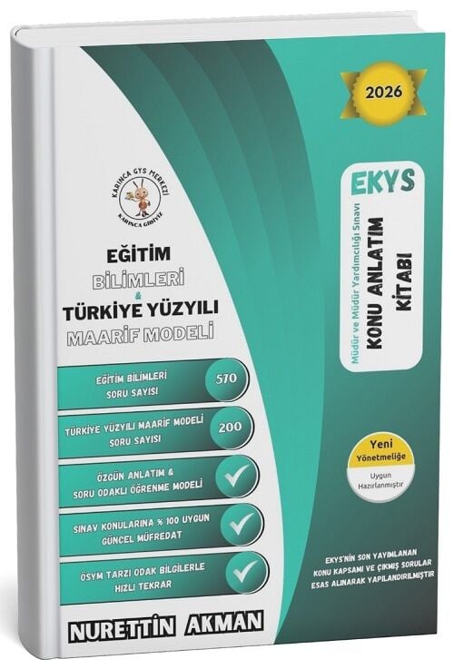 Karınca 2026 MEB EKYS Eğitim Bilimleri Konu Anlatımlı - Nurettin Akman Karınca GYS Merkezi