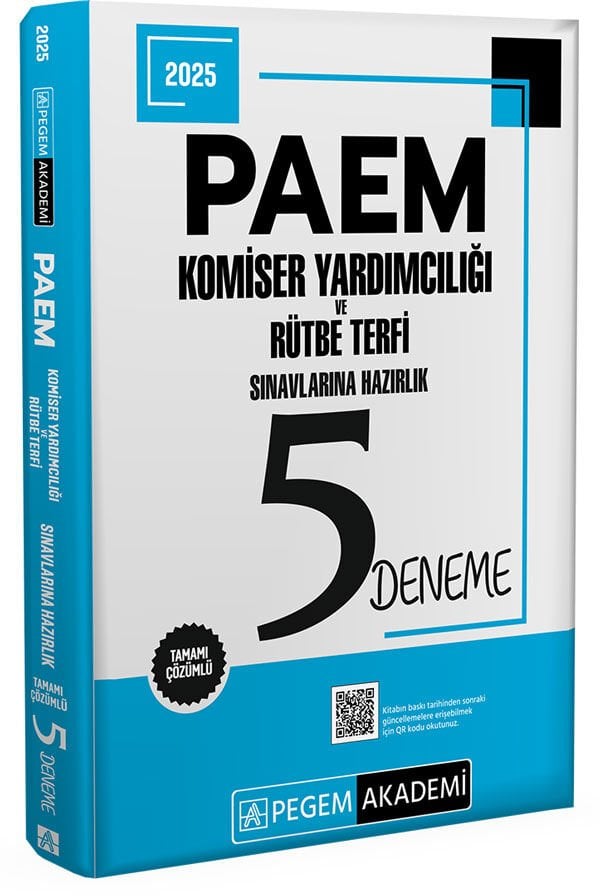 Pegem 2025 PAEM Komiser Yardımcılığı ve Rütbe Terfi 5 Deneme Çözümlü Pegem Akademi Yayıncılık