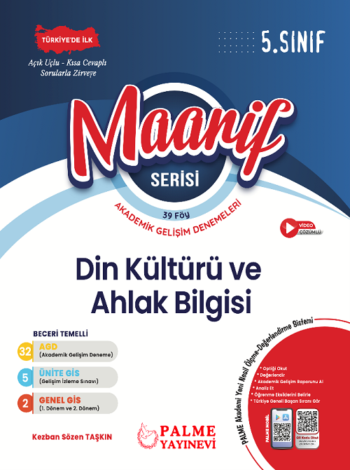 Palme 5. Sınıf Din Kültürü ve Ahlak Bilgisi Maarif Haftalık Denemeler Palme Yayınları