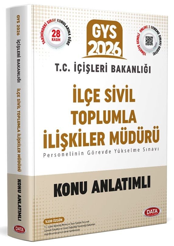 Data 2026 GYS İçişleri Bakanlığı İlçe Sivil Toplumla İlişkiler Müdürü Konu Anlatımlı Görevde Yükselme Ünvan Değişikliği Data Yayınları