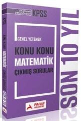 Paraf Akademi 2026 KPSS Lise Ortaöğretim Ön Lisans Matematik Çıkmış Sorular Son 10 Yıl Konu Konu Çözümlü Paraf Akademi Yayınları