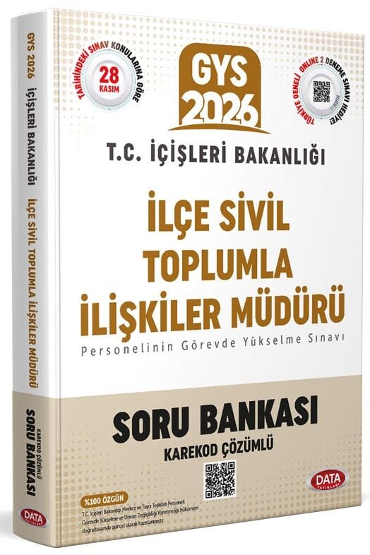 Data 2026 GYS İçişleri Bakanlığı İlçe Sivil Toplumla İlişkiler Müdürü Soru Bankası Çözümlü Görevde Yükselme Ünvan Değişikliği Data Yayınları