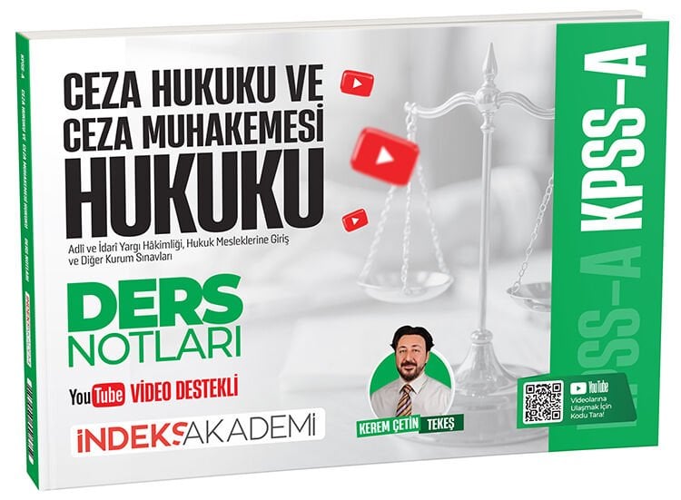 İndeks Akademi 2026 KPSS A Grubu Ceza Hukuku ve Ceza Muhakemesi Hukuku Video Ders Notları - Kerem Çetin Tekeş İndeks Akademi Yayıncılık