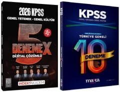 İndeks + Marka 2026 KPSS Genel Yetenek Genel Kültür 5+10 DenemeX 2 li Set İndeks Akademi + Marka Yayıncılık