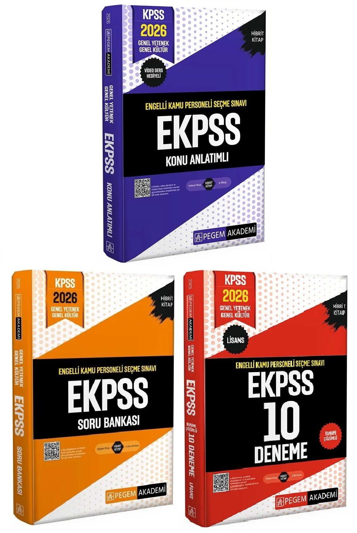 Pegem 2026 EKPSS Konu + Soru Bankası + 10 Deneme 3 lü Set Pegem Akademi Yayınları