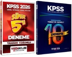 Yediiklim + Marka 2026 KPSS Genel Yetenek Genel Kültür Süper 5+10 Deneme 2 li Set Yediiklim + Marka Yayınları