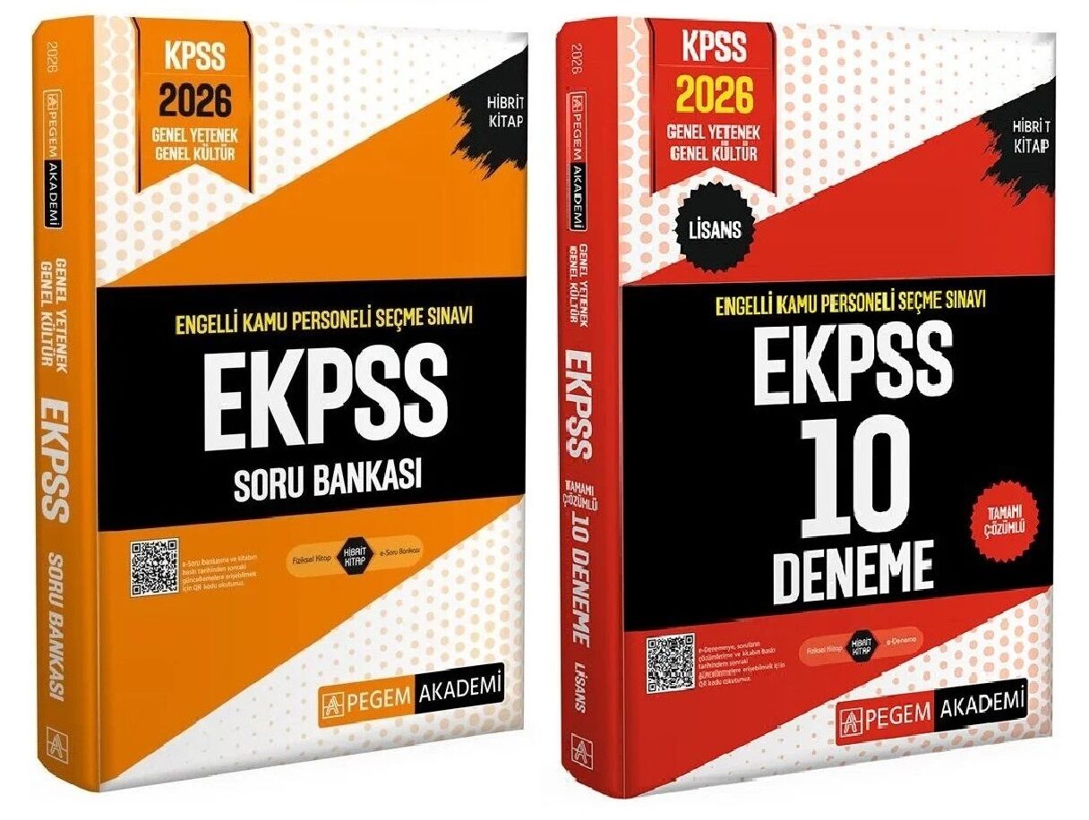 Pegem 2026 EKPSS Soru Bankası + 10 Deneme 2 li Set Pegem Akademi Yayınları