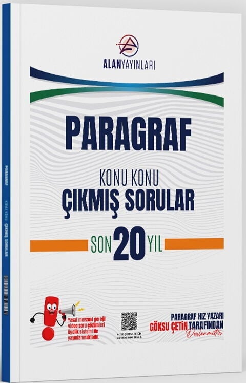 Alan Yayınları YKS TYT MSÜ Paragraf Çıkmış Sorular Son 20 Yıl Konu Konu Alan Yayınları