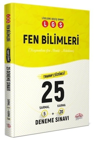 Editör LGS Fen Bilimleri 25 Deneme 5 Sarmal + 20 Karma Çözümlü Editör Yayınları