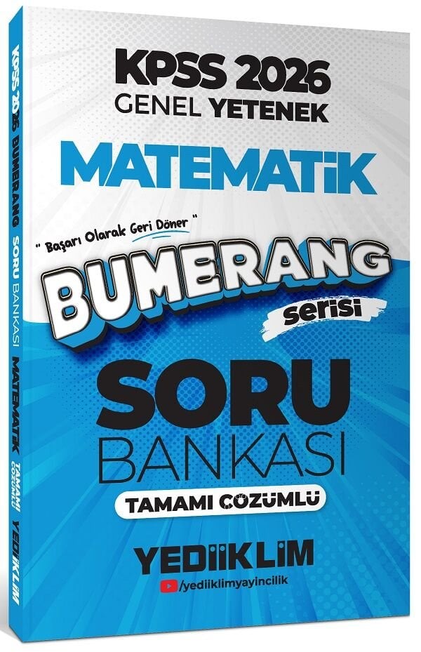 Yediiklim 2026 KPSS Matematik Bumerang Soru Bankası Çözümlü Yediiklim Yayınları