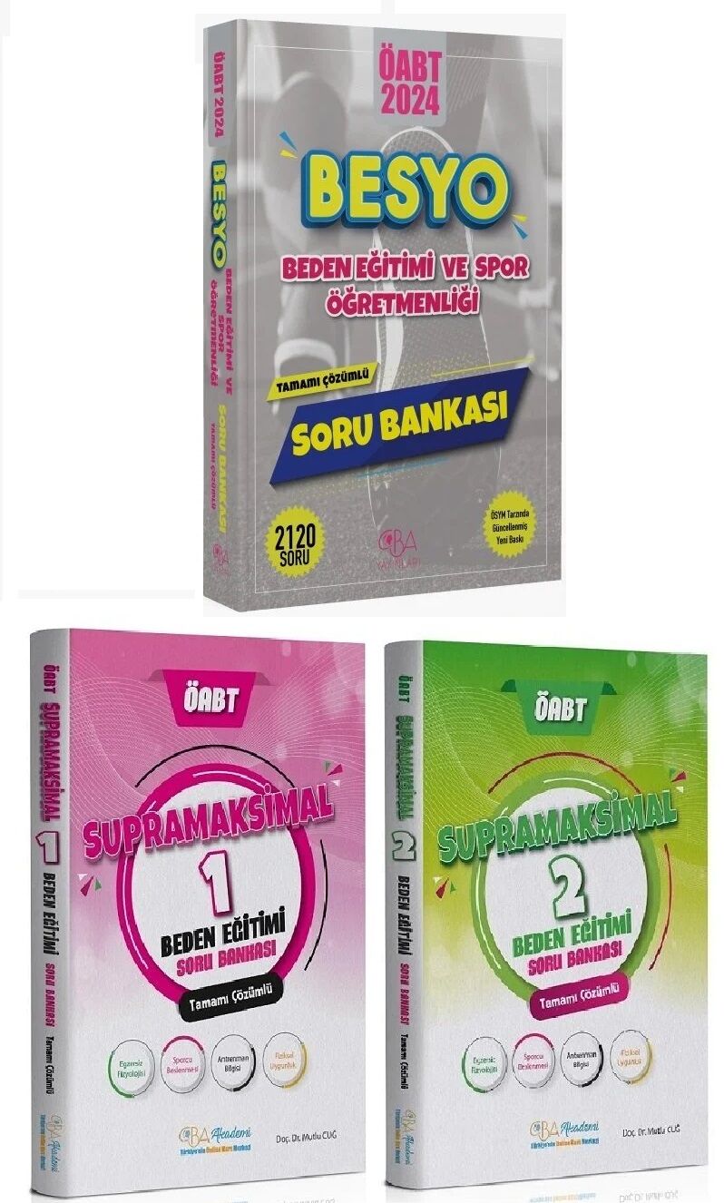 SÜPER FİYAT - CBA Yayınları ÖABT Beden Eğitimi BESYO Supramaksimal Soru Bankası 3 lü Set CBA Yayınları